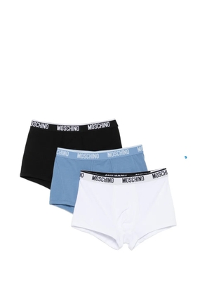 Moschino logo-waistband boxer briefs (set of three) - Blue