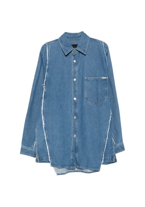 SONGZIO raw-edge embroidered shirt - Blue