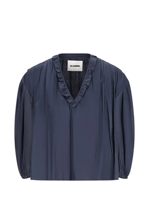 Jil Sander ruffled pleated blouse - Blue
