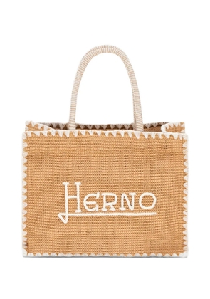 Herno logo-lettering tote bag - Neutrals