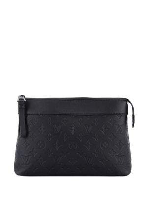 Louis Vuitton Pre-Owned Pochette Voyage Souple Monogram Shadow Leather clutch bag - Black
