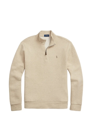 Polo Ralph Lauren quarter-zip embroidered-logo sweater - Neutrals
