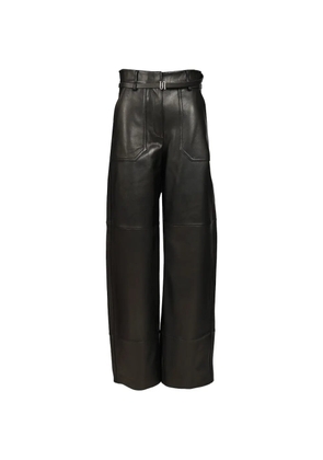 Sportmax belted leather trousers - Black