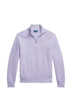 Polo Ralph Lauren quarter-zip embroidered-logo sweater - Purple