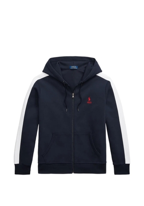 Polo Ralph Lauren side-stripe logo-embroidered hoodie - Blue