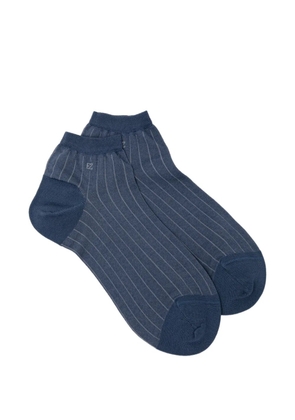 Zegna pinstriped ankle socks - Blue