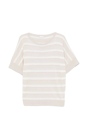 PANICALE striped short-sleeve top - Neutrals