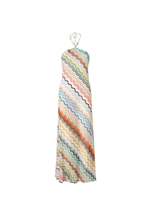 Missoni patterned halterneck maxi dress - Neutrals