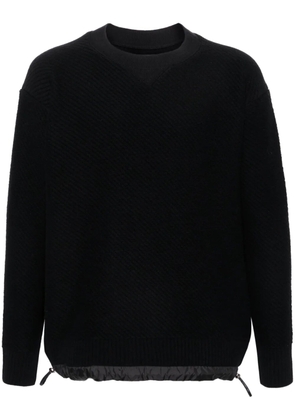 sacai drawstring-hem ribbed-knit jumper - Black
