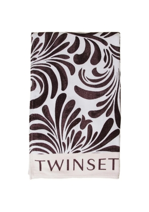 TWINSET logo beach towel - White