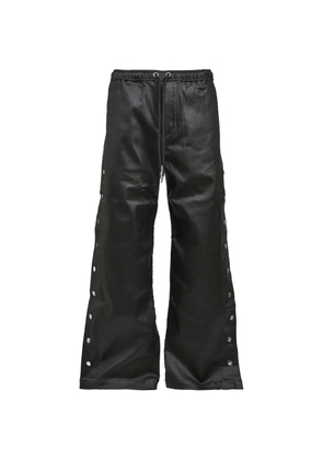 BREATH press-stud wide-leg trousers - Black