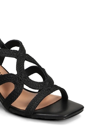 Bibi Lou Meli woven-strap block-heel sandals - Black