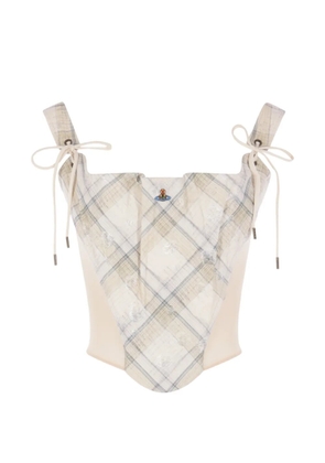 Vivienne Westwood check-print distressed top - Neutrals