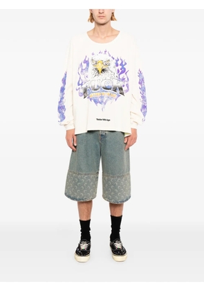 Better with Age eagle-print long-sleeve T-shirt - Neutrals