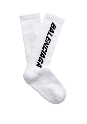 Balenciaga Racer intarsia-logo cotton socks - White