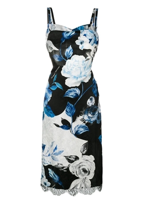 Off-White rose print midi dress - Black