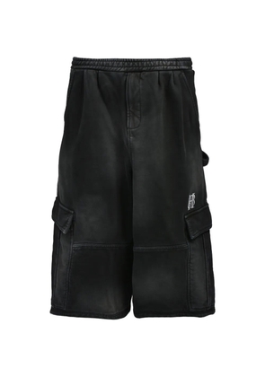 BREATH faded-effect cargo shorts - Black