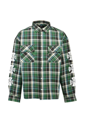 BREATH tartan-check graphic-print shirt - Green