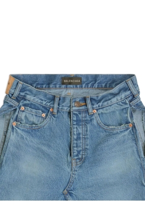 Balenciaga sleeveless denim asymmetrical top - Blue