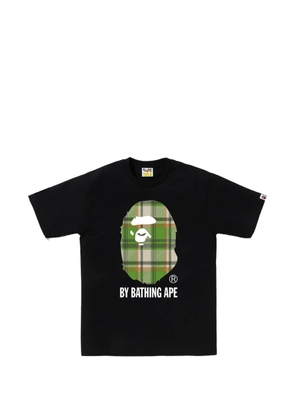 A BATHING APE® Ape Head check-print T-shirt - Black