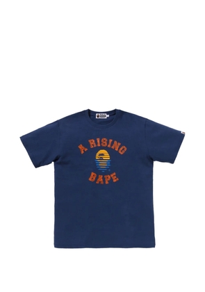 A BATHING APE® logo-print cotton T-shirt - Blue