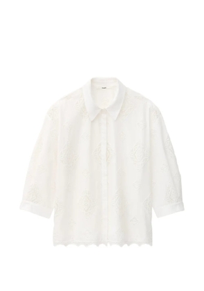 Ba&Sh Muriel broderie-anglaise cropped-sleeve shirt - White