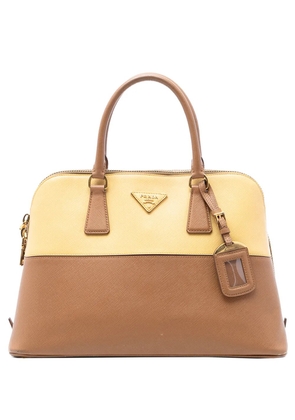 Prada Pre-Owned 2010-2026 Medium Bicolor Saffiano Lux Promenade satchel - Brown