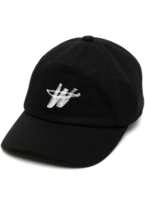 We11done logo-print detail baseball cap - Black
