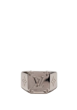 Louis Vuitton Pre-Owned 2020 Brass Monogram Signet Ring M costume ring - Silver