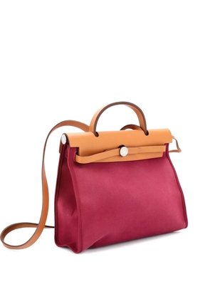 Hermès Pre-Owned Herbag Zip Leather and Toile 31 shoulder bag - Brown