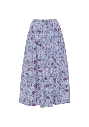 Ulla Johnson Rosen Midi floral-print drawstring skirt - White