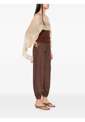 Alberta Ferretti sheer silk cape - Neutrals