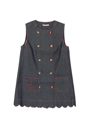 Stella Nova scalloped-hem double-breasted mini dress - Blue