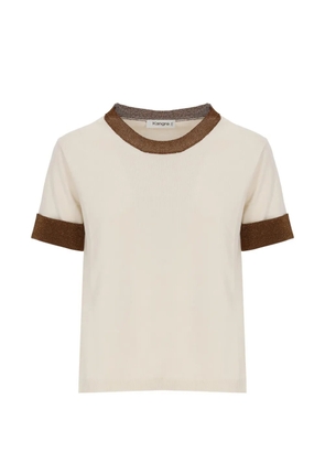 Kangra contrast-trim short-sleeve sweater - Neutrals