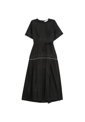 Tela D. Lost contrast-stitch belted midi dress - Black