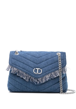 TWINSET Oval-T denim shoulder bag - Blue