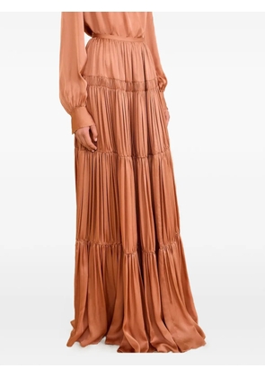 Ulla Johnson tiered pleated skirt - Brown