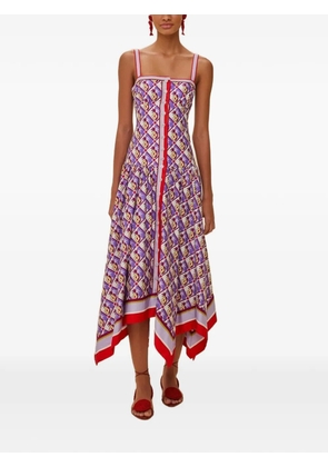 FARM Rio graphic-print handkerchief-hem dress - Purple