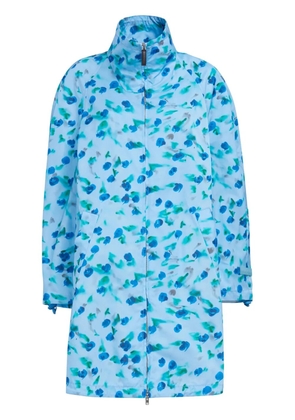 Marni floral-print ruched midi coat - Blue