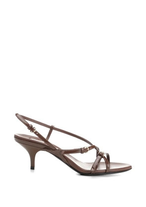 Miu Miu patent-leather buckle-detail sandals - Brown