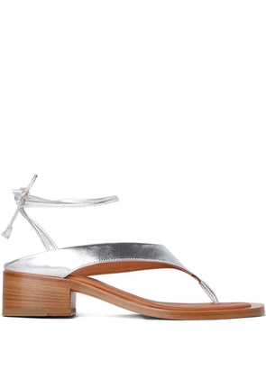 Durazzi Milano leather tie-up sandals - Silver