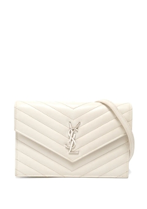 Saint Laurent Pre-Owned 2018 quilted chain-link shoulder bag - White