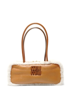 Miu Miu Pre-Owned Arcadie shearling top handle bag - Brown