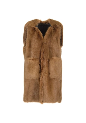 Max Mara Amica shearling gilet coat - Brown