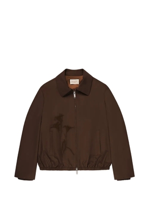 slowear floral-embroidered bomber jacket - Brown