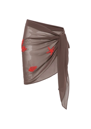 MC2 Saint Barth bead-embellished sarong - Brown