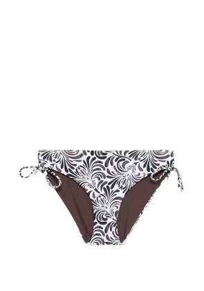 TWINSET botanical-print side-tie bikini bottoms - White