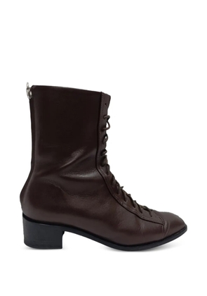 Aeyde lace-up zipped boots - Brown