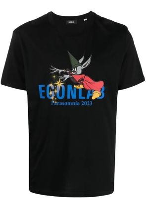 EGONlab. Fantasia graphic-print cotton T-shirt - Black
