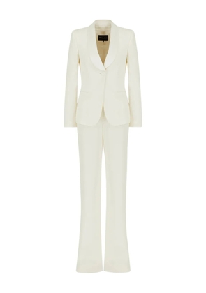 Giorgio Armani single-breasted silk suit - White